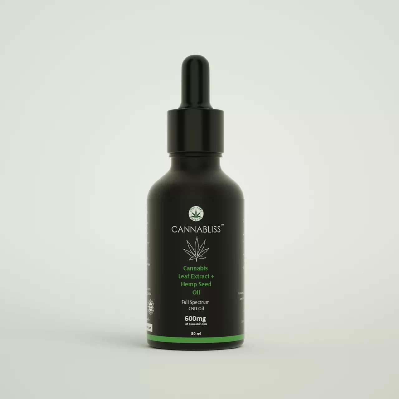 India Hemp Organics CannaBliss- Cannabis Leaf Extract 600mg (30ml) on tisHemp