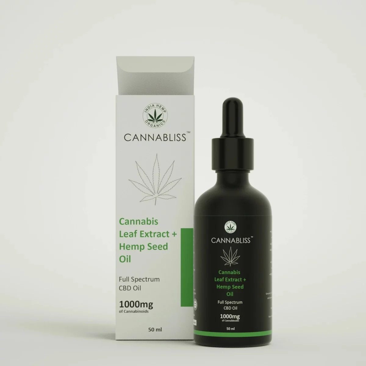 India Hemp Organics CannaBliss- Cannabis Leaf Extract 600mg (30ml) on tisHemp