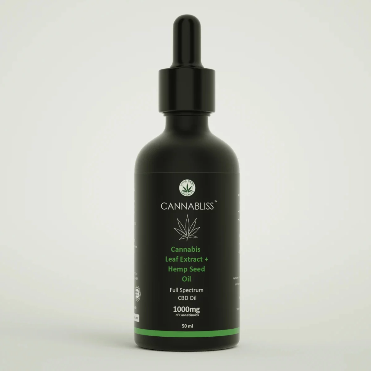 India Hemp Organics CannaBliss- Cannabis Leaf Extract 600mg (30ml) on tisHemp