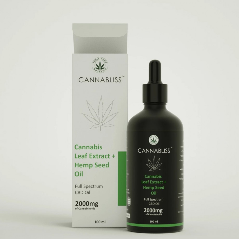 India Hemp Organics CannaBliss- Cannabis Leaf Extract 600mg (30ml) on tisHemp