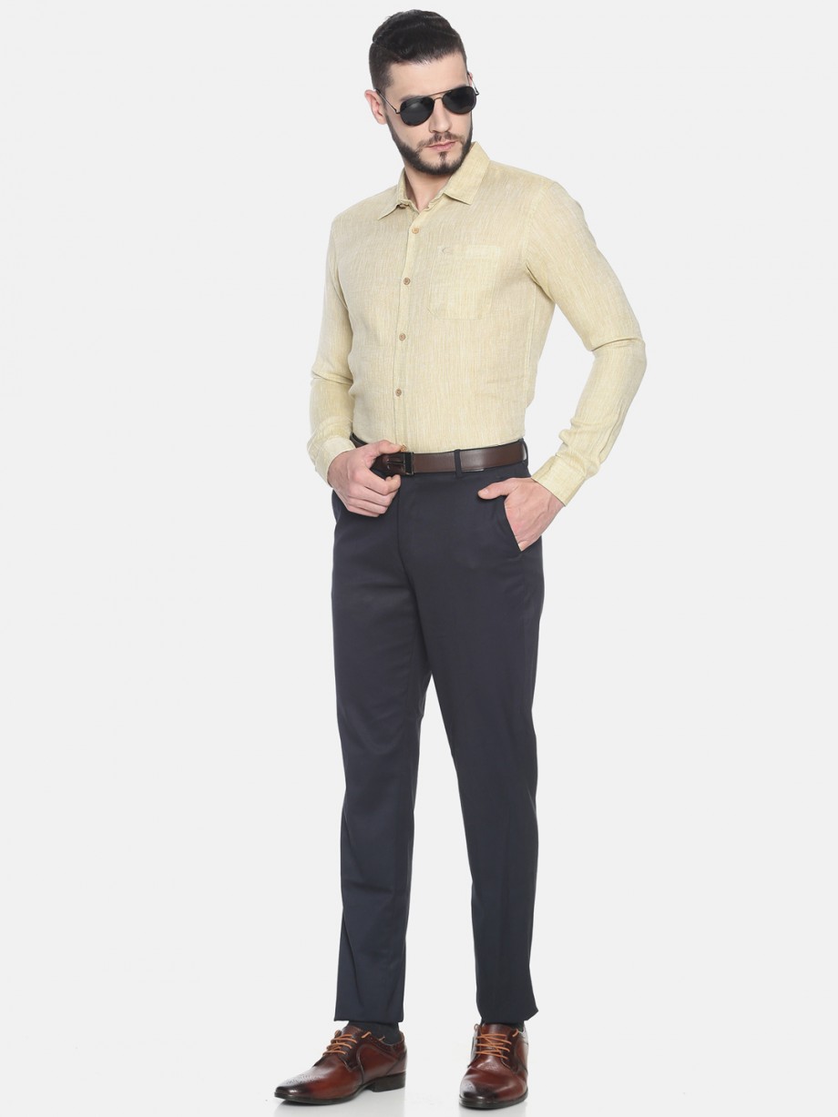 Ecentric white colour slim fit hemp casual shirt on itsHemp