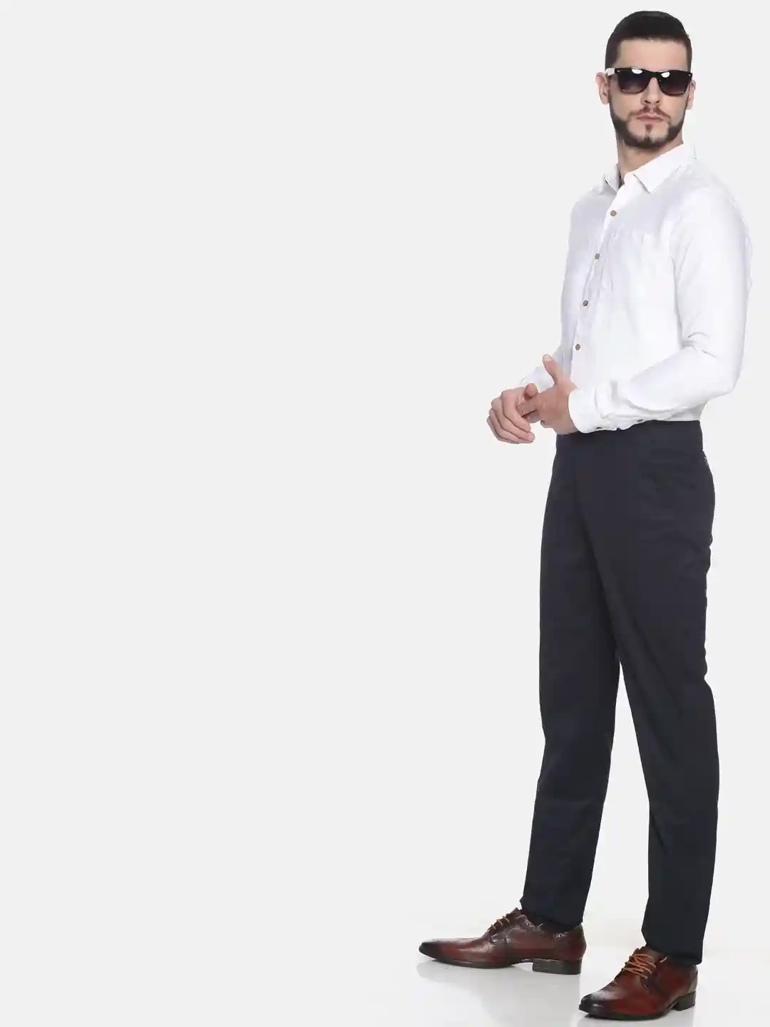 Ecentric herringbone white colour slim fit hemp formal shirt on itsHemp