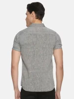 Ecentric black colour slim fit hemp casual shirt on itsHemp