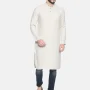 Ecentric beige colour slim fit hemp long kurta on itsHemp