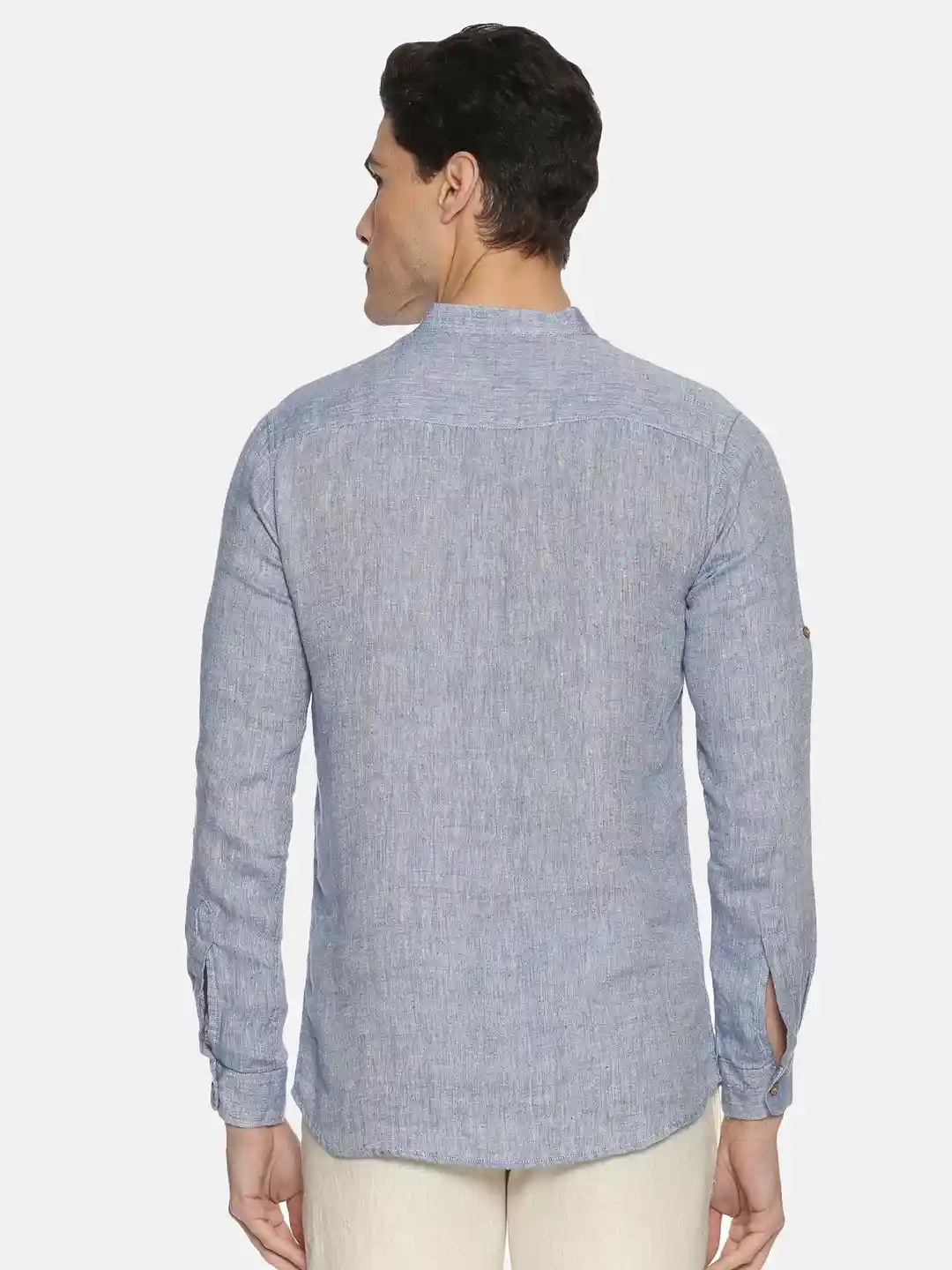 Ecentric navy blue colour hemp short kurta on itsHemp