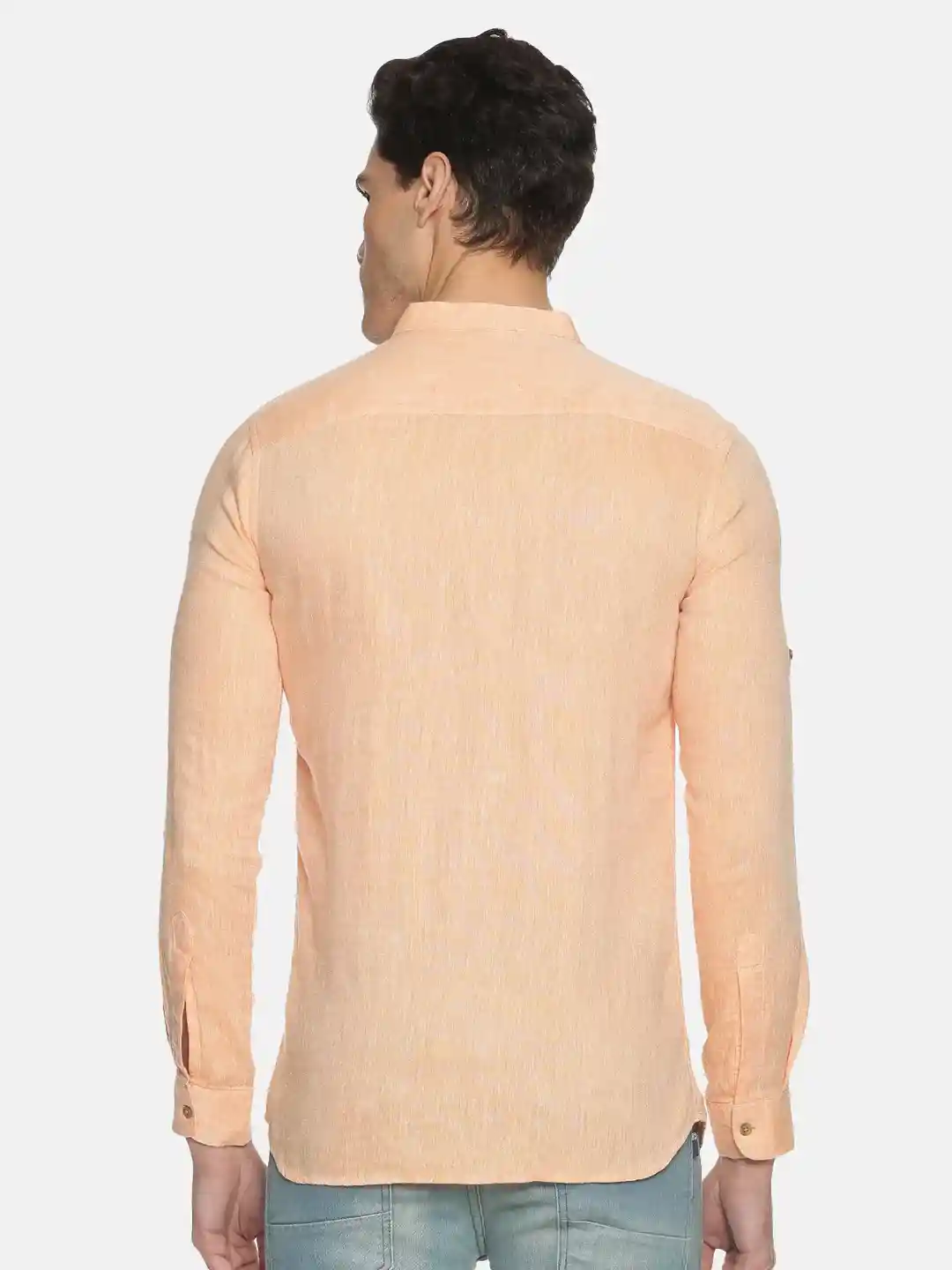 Ecentric neon saffron colour hemp short kurta on itsHemp