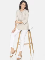 Ecentric beige colour slim fit hemp formal shirt on itsHemp