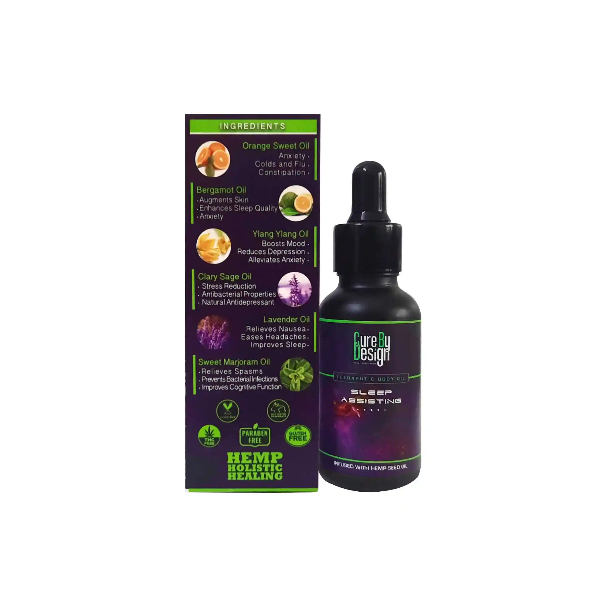 Cure by design theraputic body oil on itsHemp