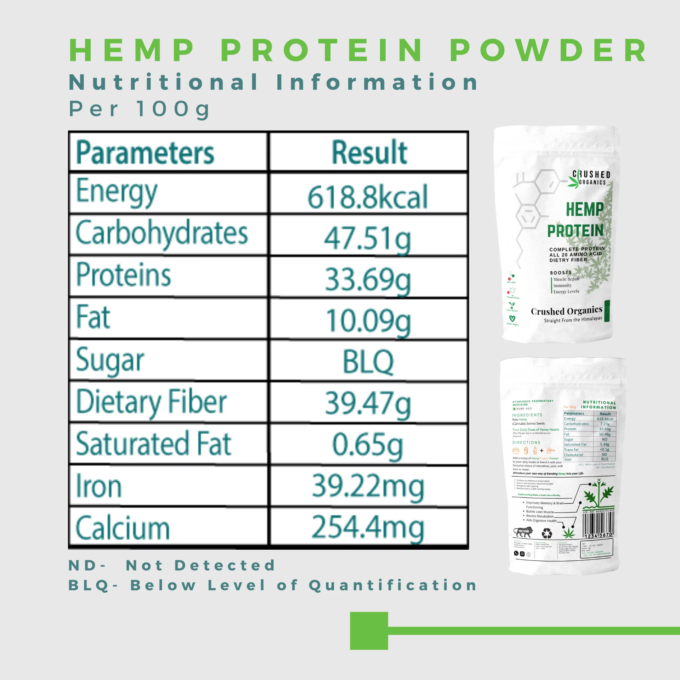 Crushed Organics Hemp Protein Powder (250 gm) on itsHemp