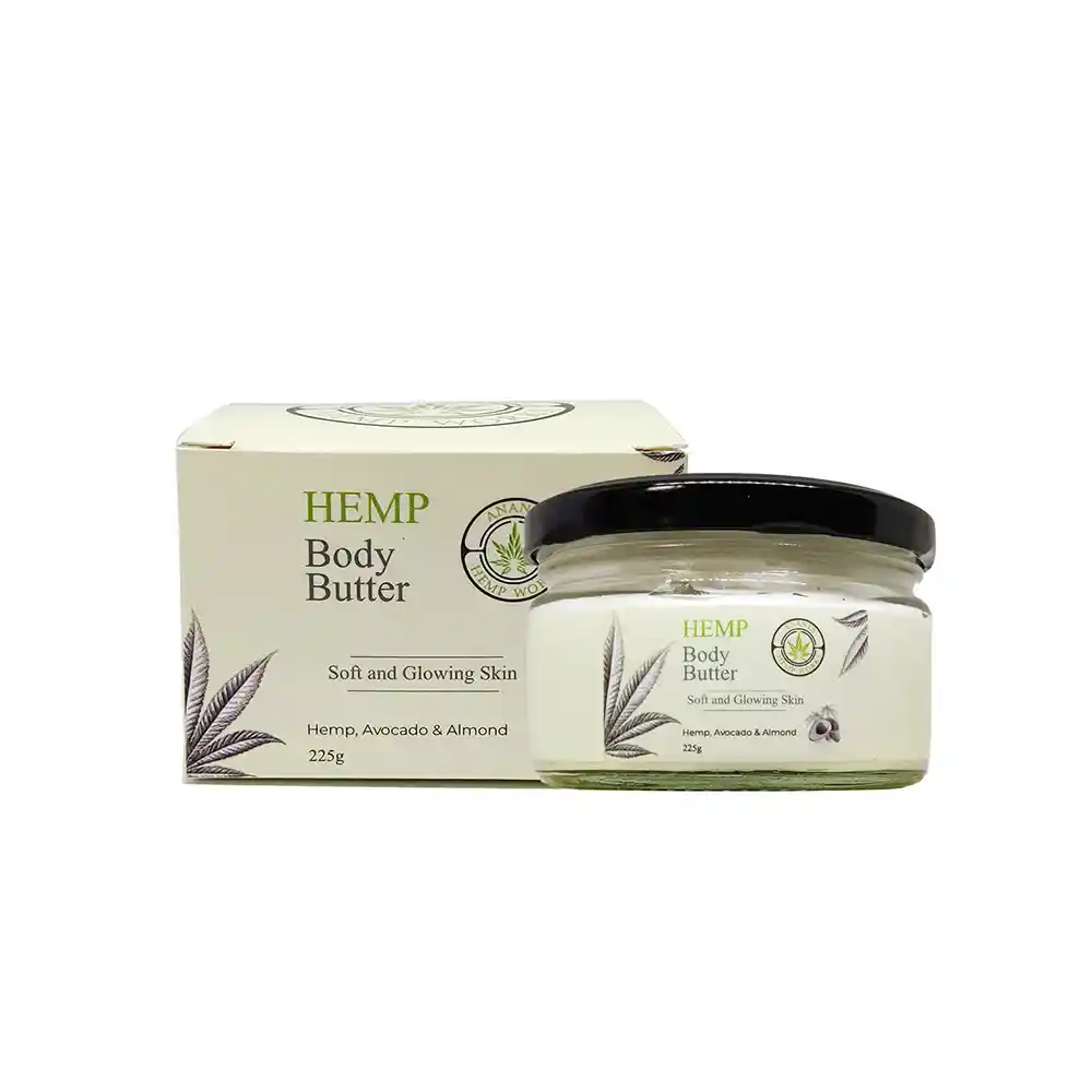 AH055006_1 Ananta Hemp Body Butter - Avocado and Almonds (225g) on itsHemp