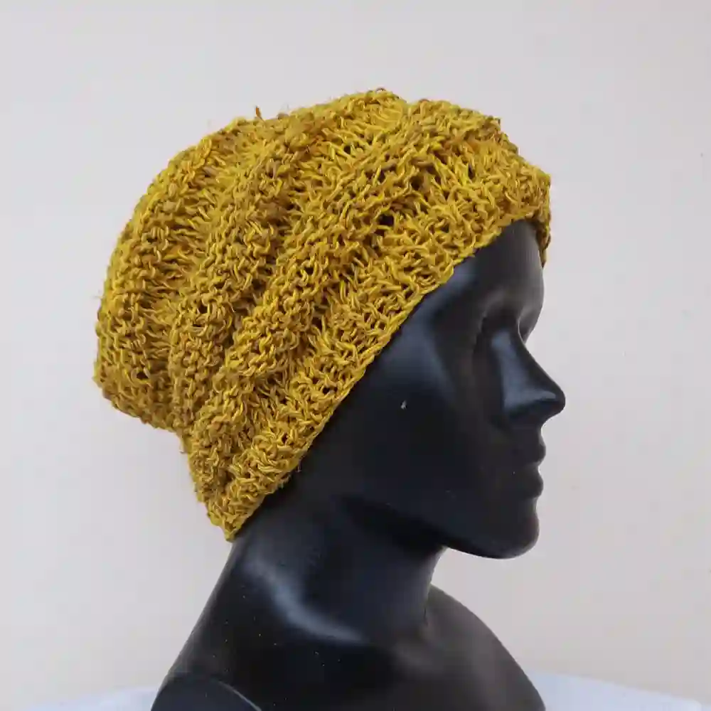 BE052018_1 B.E Hemp Multi-Weather Hemp Beanie- Natural on itsHemp