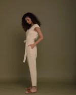 Reistor Evening Chai Jumpsuit (Sand Beige) on itsHemp