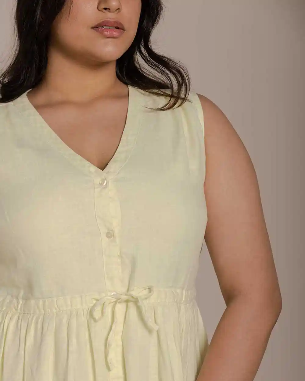 Reistor Pina Colada Season Dress (Butter Lemon) on itsHemp