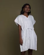 Reistor August Breeze Kaftan Dress (Coconut White) on itsHemp