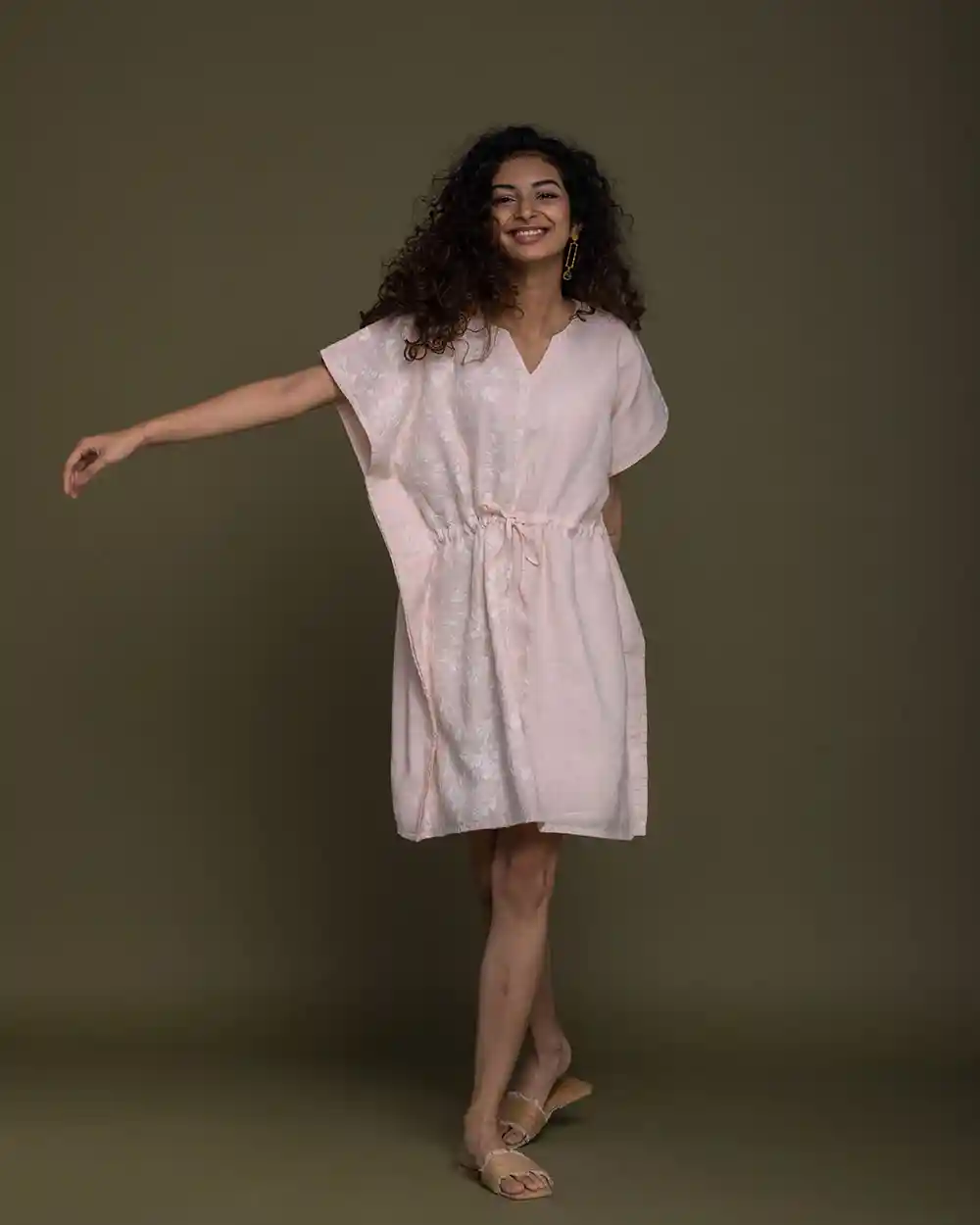 Reistor August Breeze Kaftan Dress ( Ice Pink ) on itsHemp