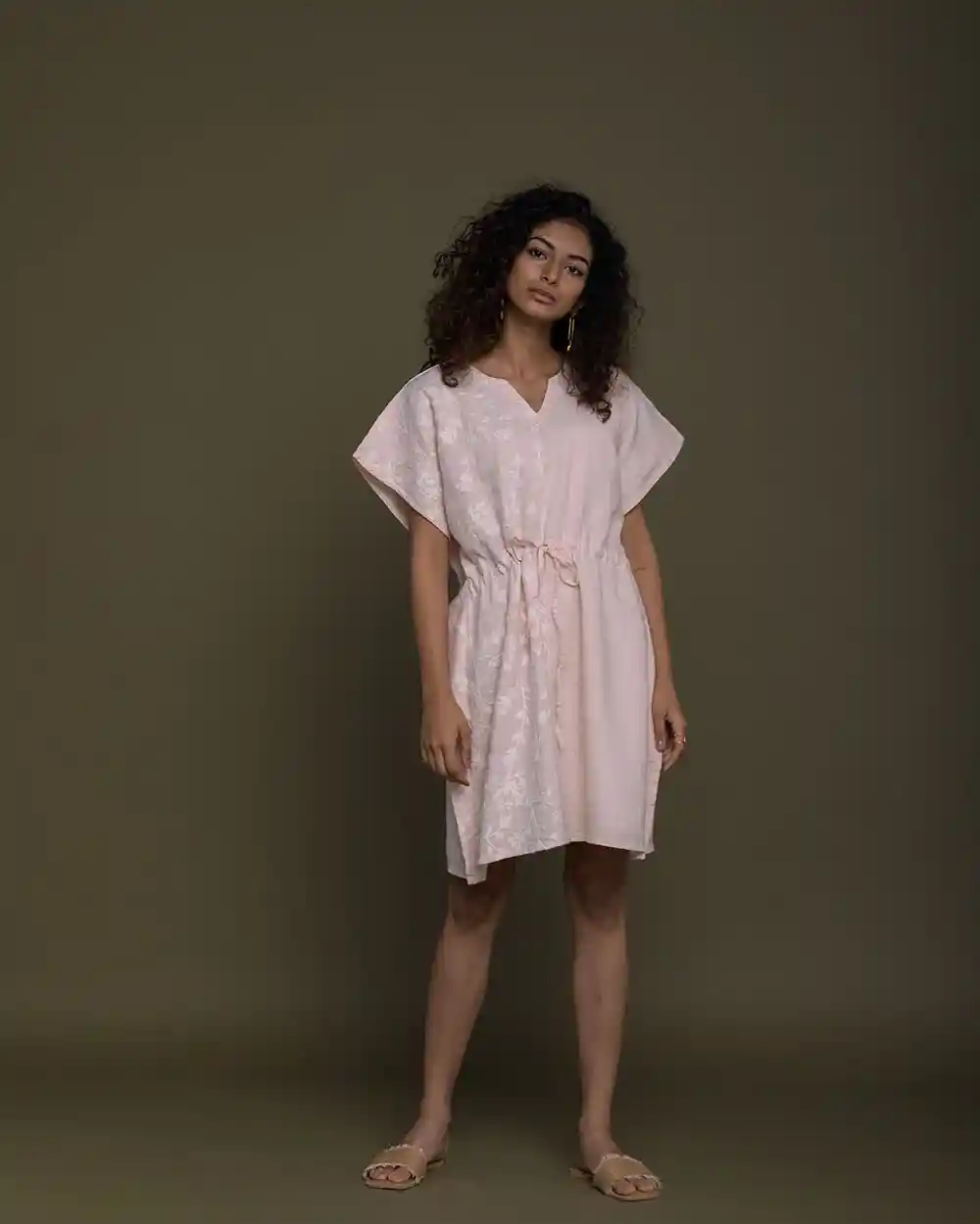 Reistor August Breeze Kaftan Dress ( Ice Pink ) on itsHemp