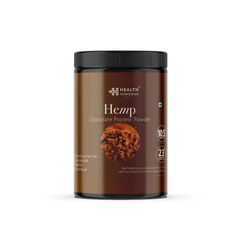 Health Horizons Ayurvedic Sativa Hemp Protein Powder - Chocolate Flavour (500gms) - Image 1