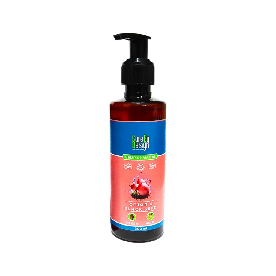 Cure By Design Hemp , Black Seed Oil & Onion Shampoo (200 ml) on itsHemp