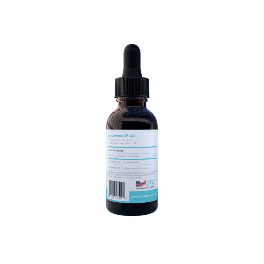 GEM CBD Isolate Drops 1000mg, 30ml, Unflavoured on itsHemp