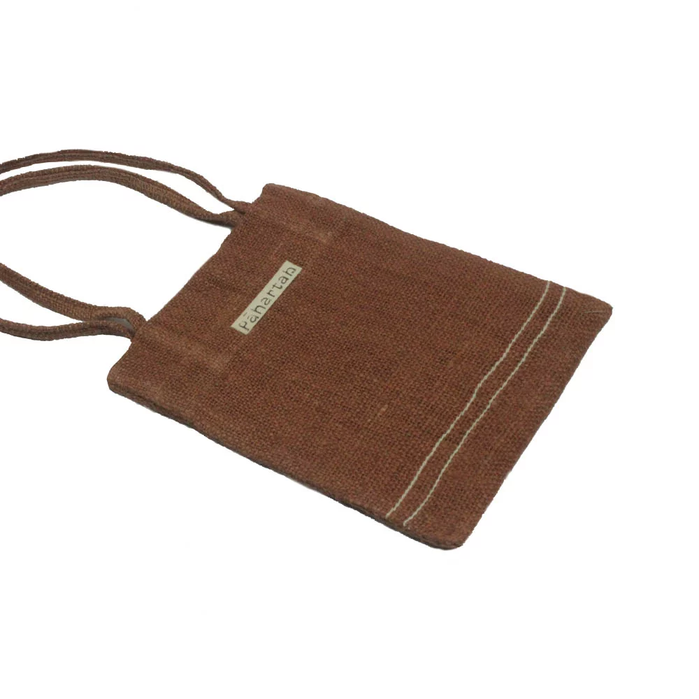 Pahartah Mud Brown Hand Held Bag on itsHemp