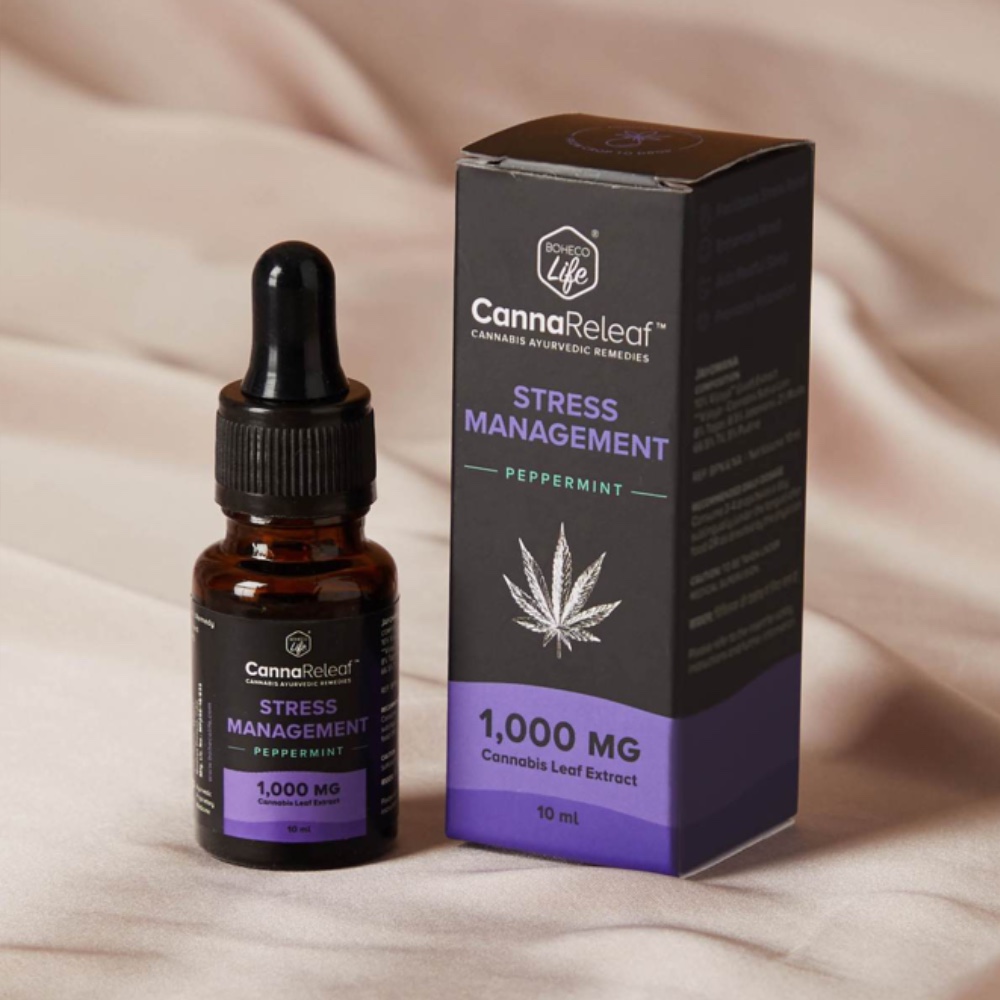 CannaReleaf Stress Management Cannabis Leaf Extract 3000mg, 30ml, Peppermint on itsHemp