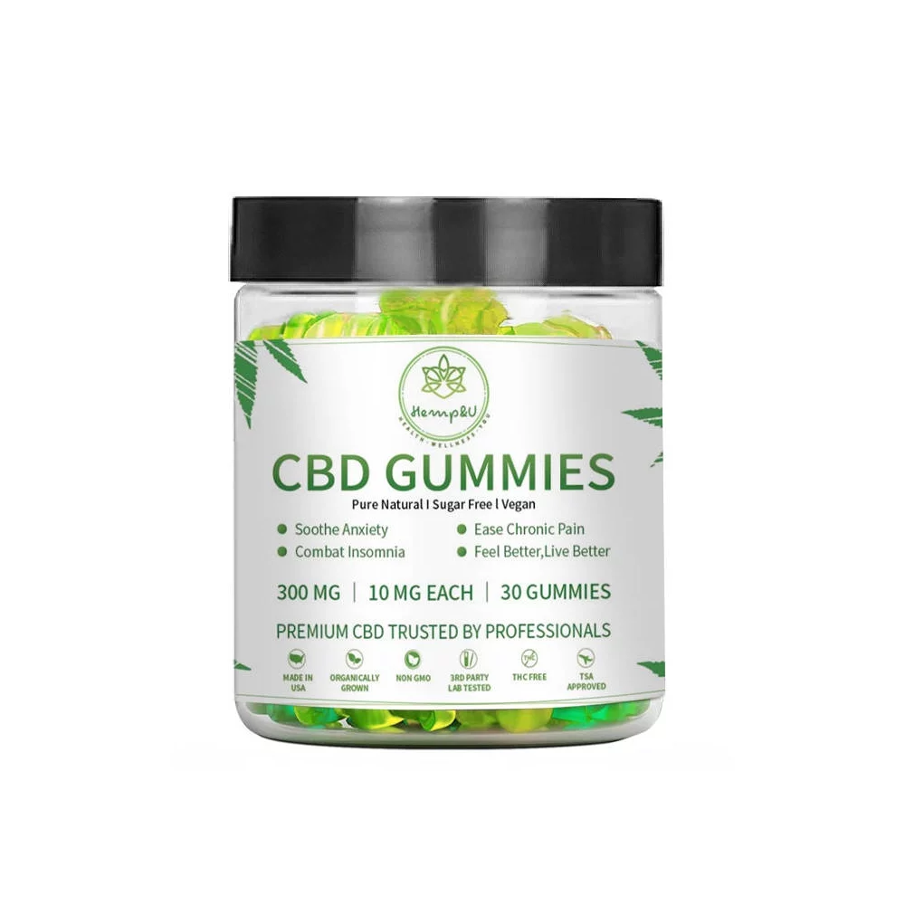 HU075003_1 HEMP&U CBD Gummies - Green Apple 300 mg, 30 Gummies on itsHemp