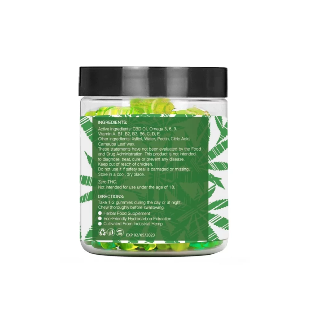 HEMP&U CBD Gummies - Green Apple 300 mg, 30 Gummies on itsHemp