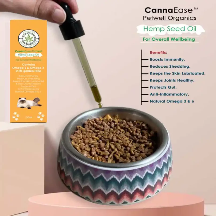Ananta Cannaease Petwell, Hemp Seed Oil For Cats, 100ml on itsHemp