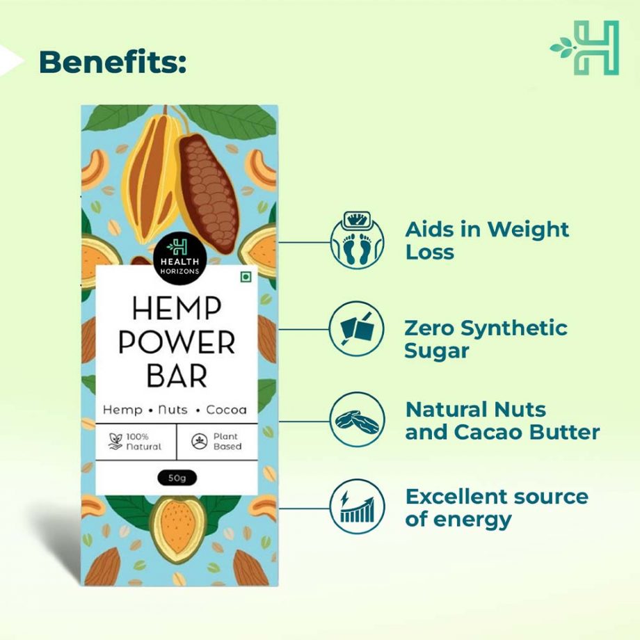 benefits of Health Horizons Hemp Power Bar - Packs on itsHemp