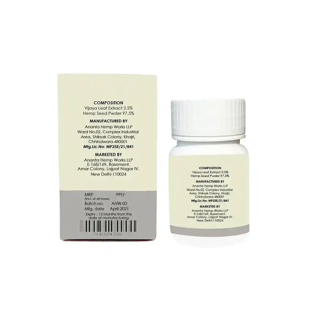 Ananta Cannaease Pain Relief Capsules, Pack of 30, for oral consumption on itsHemp