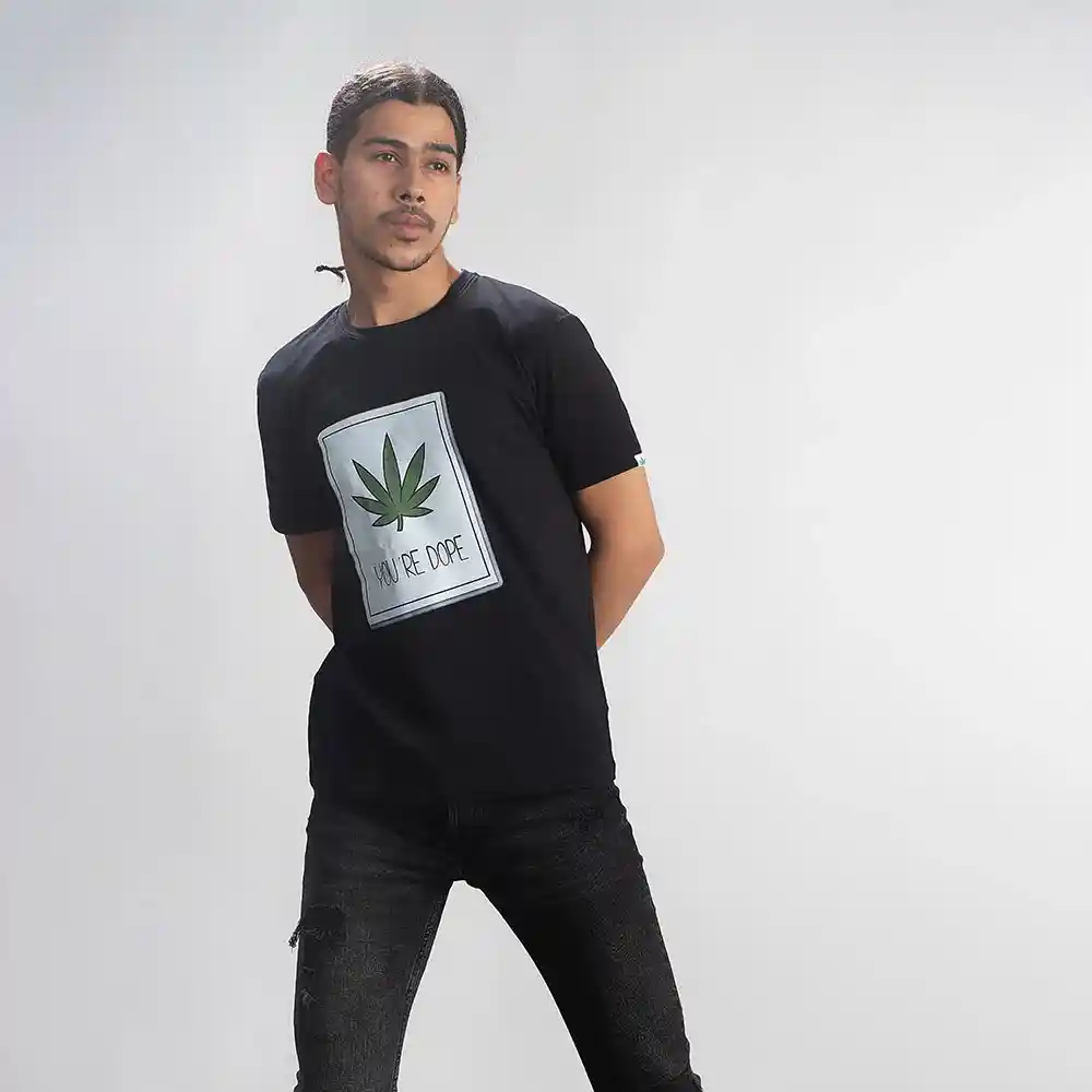 Cannabie Hemp T-shirt Dope Chakra Printed, Black on itsHemp