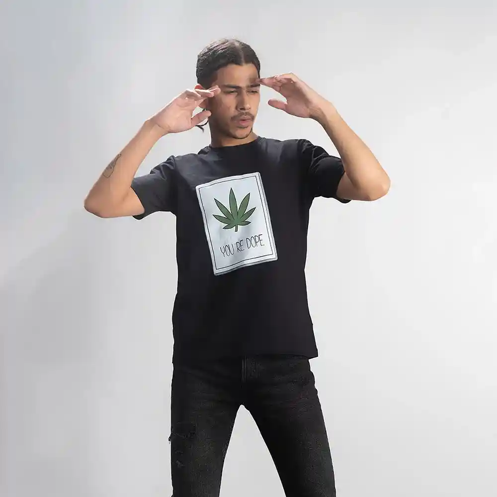 Cannabie Hemp T-shirt Dope Chakra Printed, Black on itsHemp