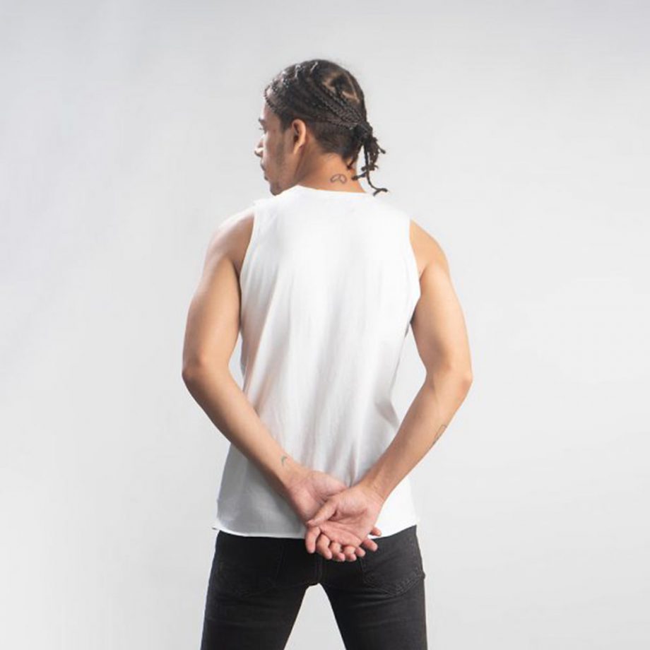 Cannabie Men’s Hemp Vest High Print, White on itsHemp