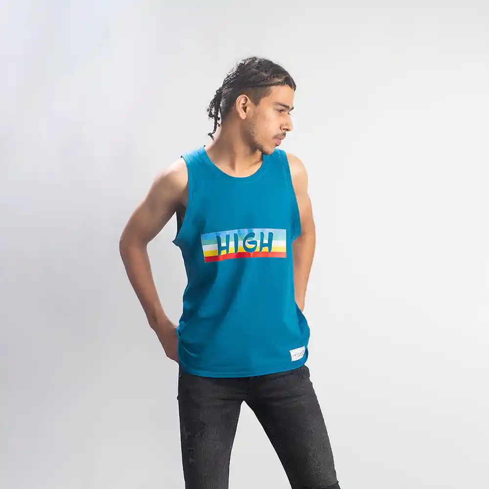 CB068044_1 Cannabie Men’s Hemp Vest High Print, Blue on itsHemp