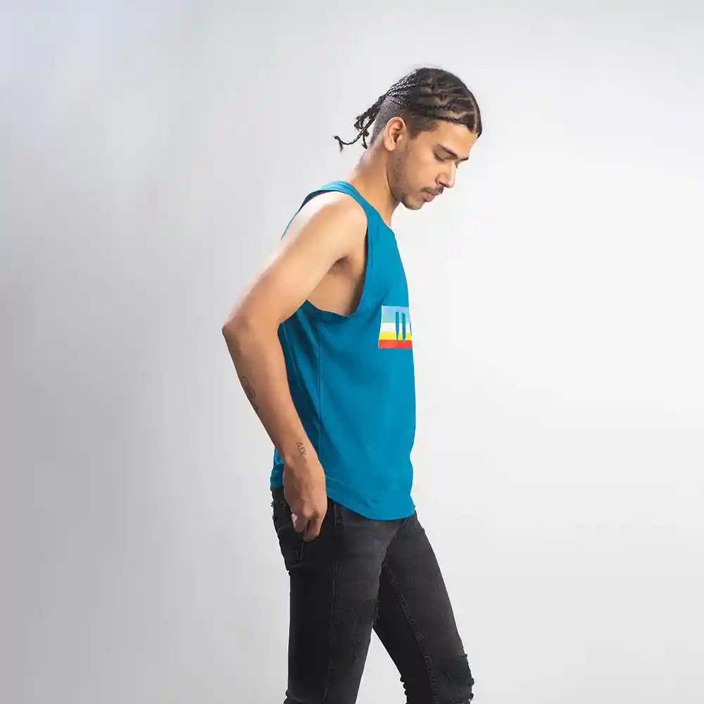 Cannabie Men’s Hemp Vest High Print, Blue on itsHemp