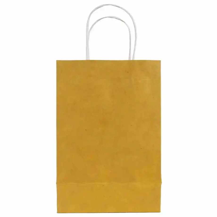 OG Plain Twisted Paper Bag , Yellow (Set of 5) on itsHemp