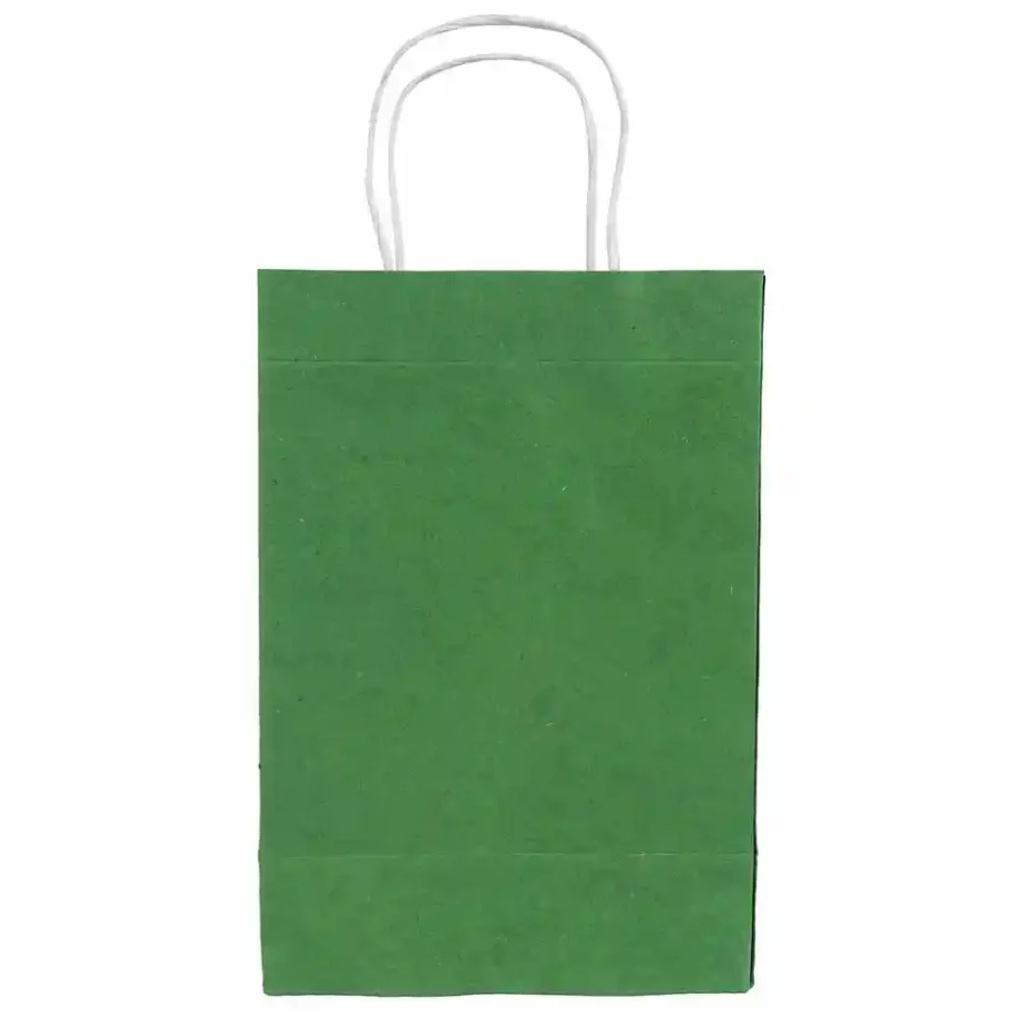 OG Plain Twisted Paper Bag, LightGreen (Set of 5) on itsHemp