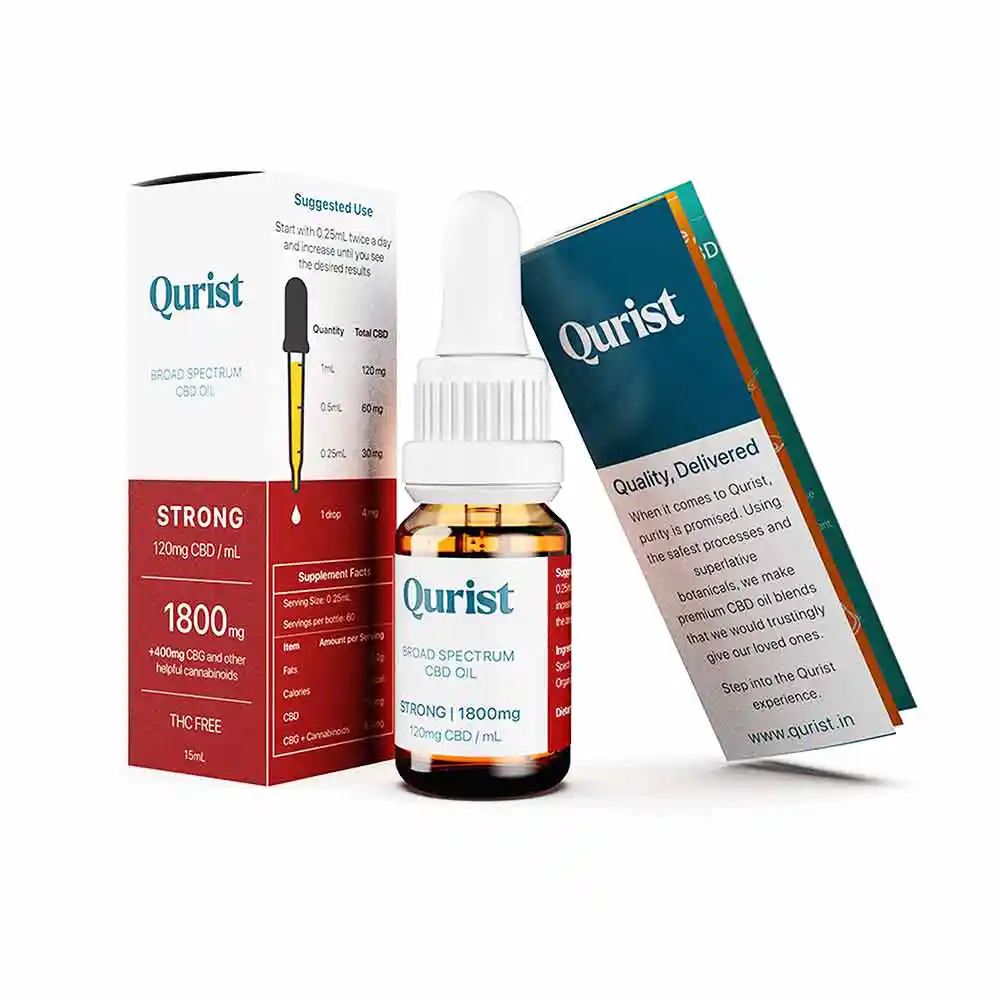 Qurist Broad-spectrum CBD, 450mg, 15ml, Natural flavour on itsHemp