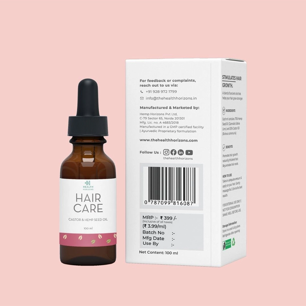 Health Horizons Hair Care Castor and Hemp Seed Oil, 100mL - Image 5