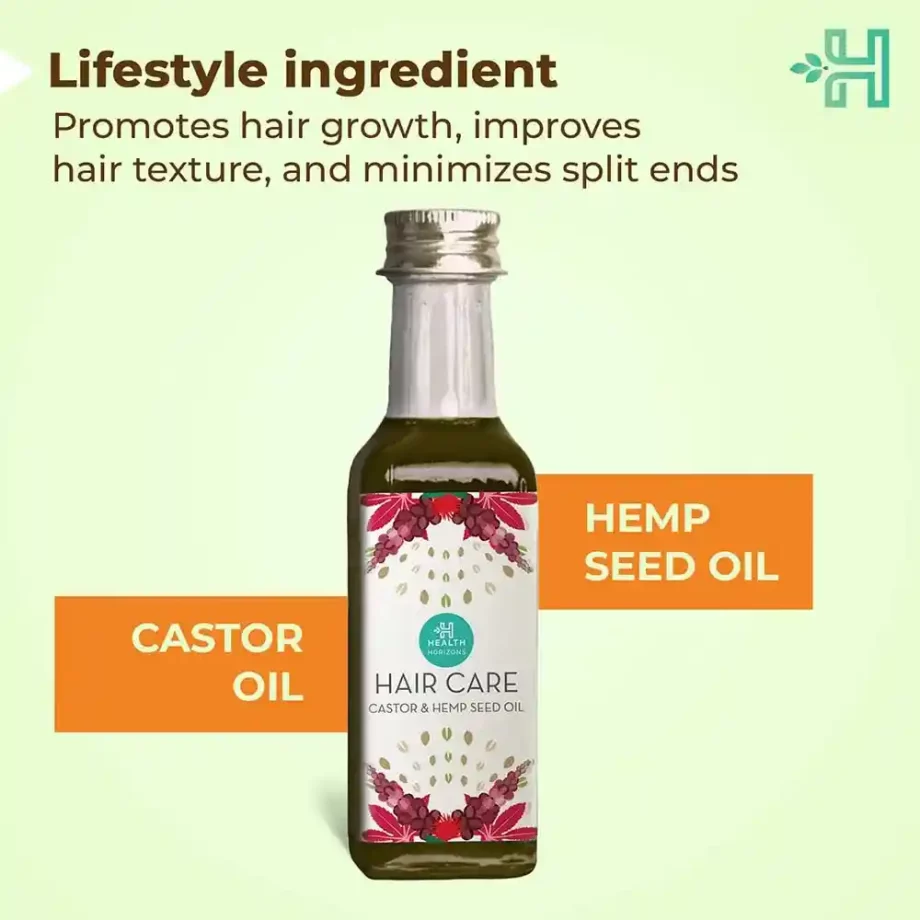 Health Horizons Hair Care Castor and Hemp Seed Oil, 100mL on itsHemp