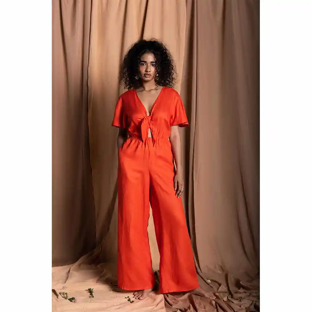 TS101013_1 TISH Bow Jumpsuit on itsHemp