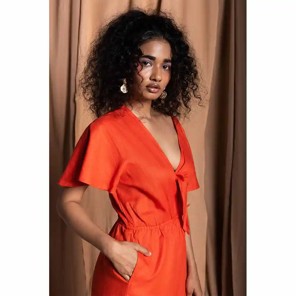 TISH Bow Jumpsuit on itsHemp