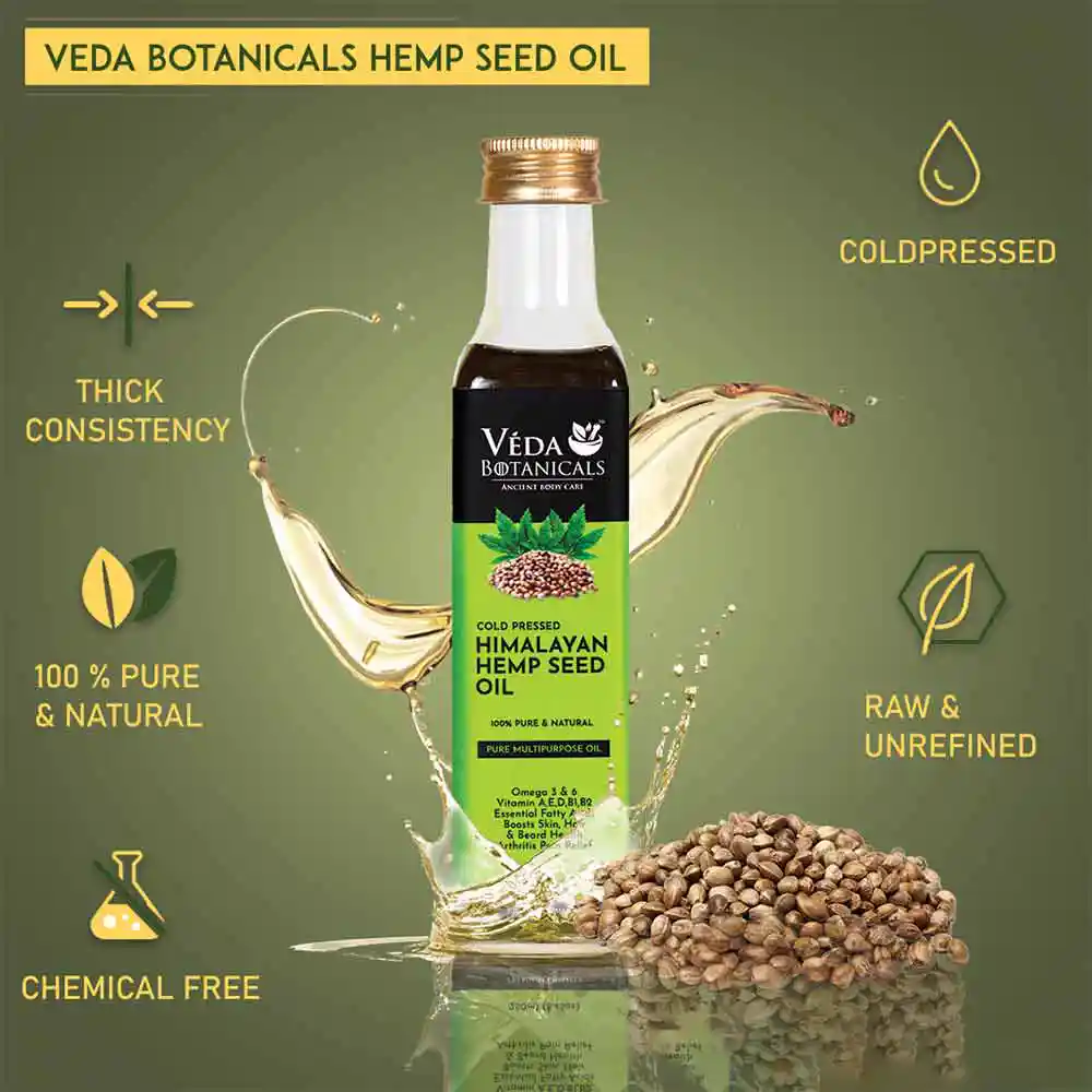 Veda Botanicals Himalayan Hemp Seed Oil, 100mL on itsHemp