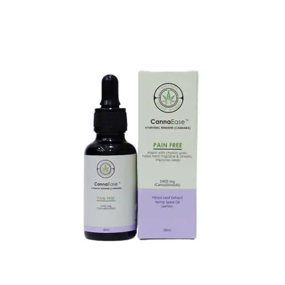 Ananta Cannaease Pain Free Full-spectrum Vijaya Leaf Extract for Oral Consumption, 5400mg, 30mL, Lemon Flavour on itsHemp