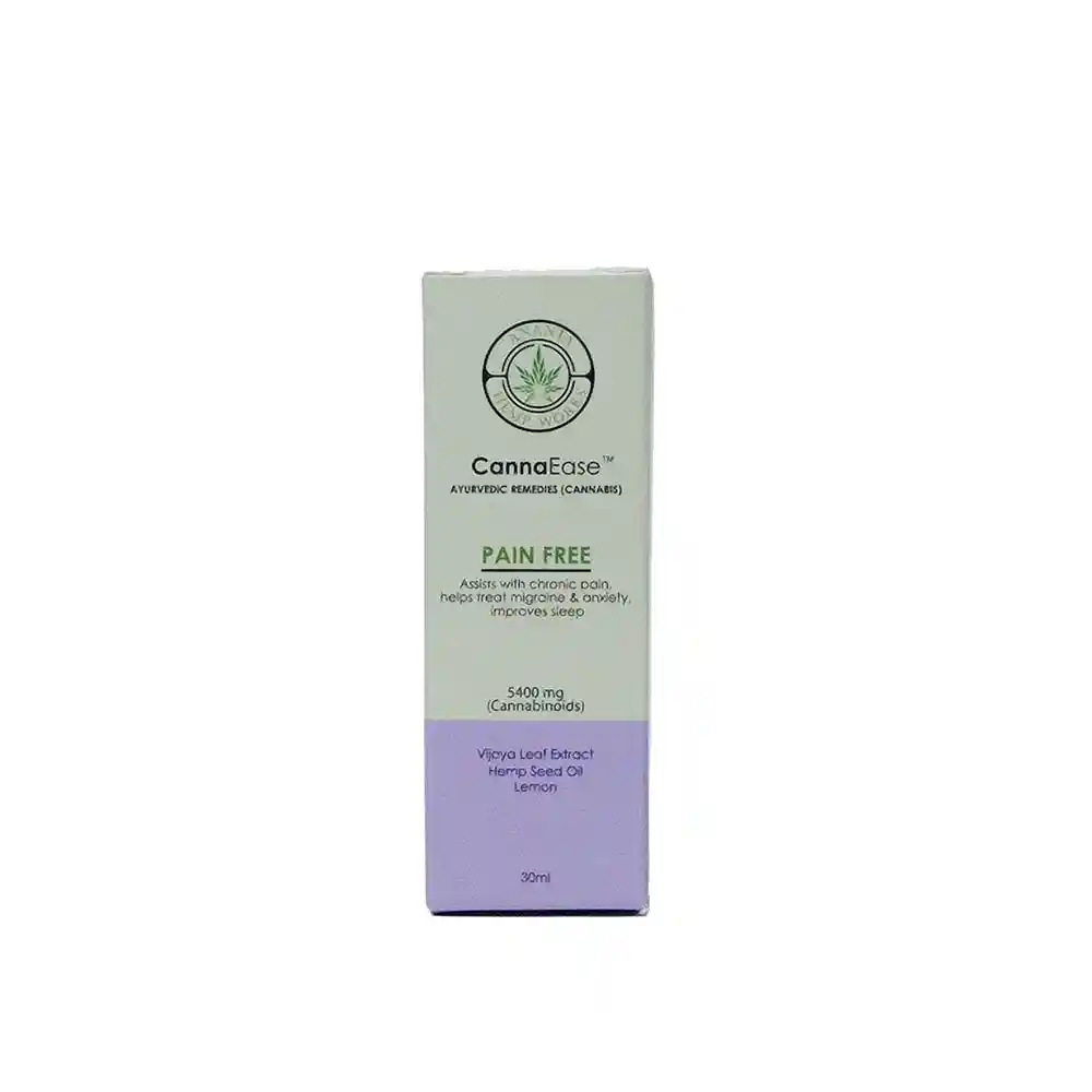 Ananta Cannaease Pain Free Full-spectrum Vijaya Leaf Extract for Oral Consumption, 5400mg, 30mL, Lemon Flavour on itsHemp