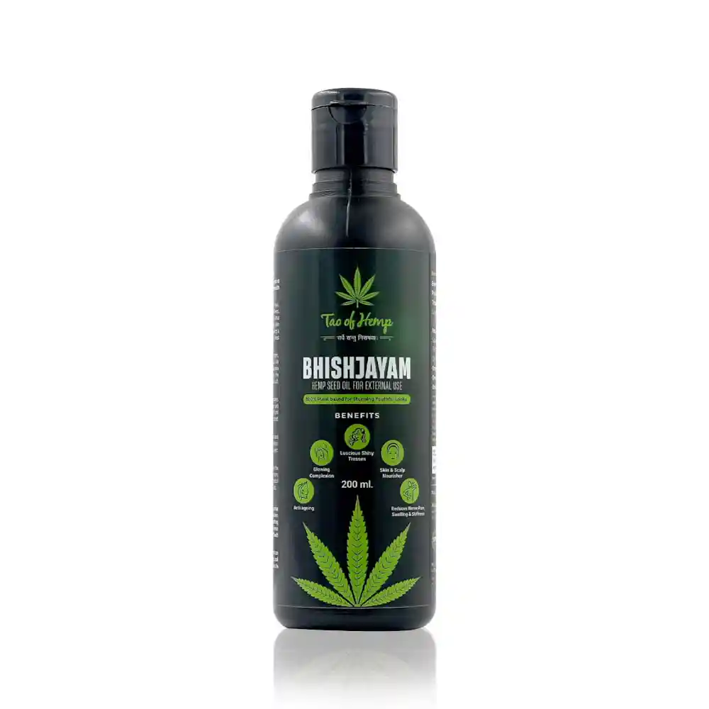 Tao Of Hemp BHISHJAYAM Hemp Seed Oil, 200mL, External Use on itsHemp