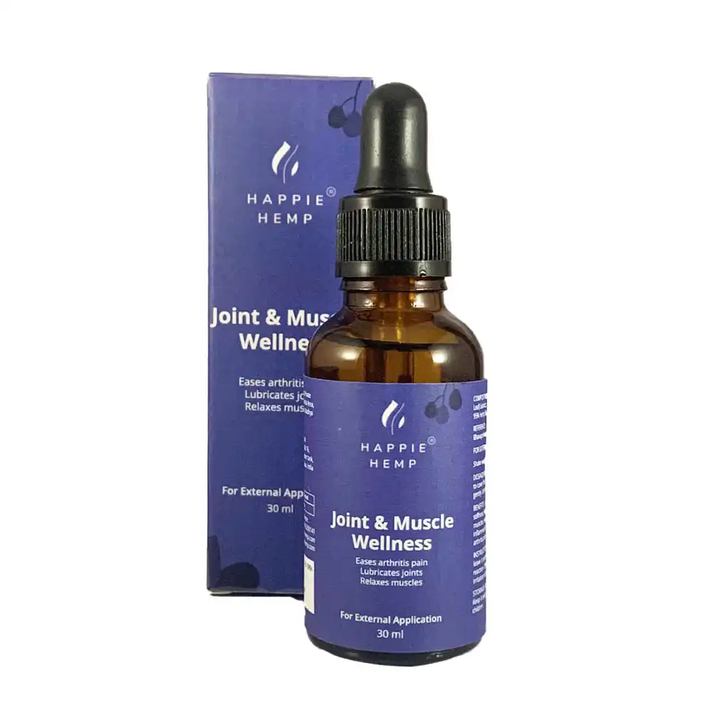 HH063002_1 Happie Hemp Joint & Muscle Wellness Oil, Cannabis Leaf Extract, 30 ml on itsHemp