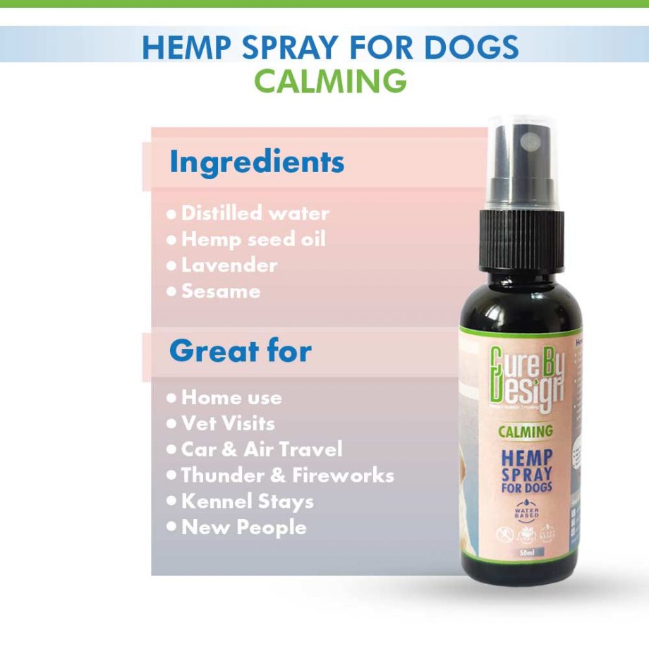 Cure By Design Hemp Calming Spray for Dogs, 50mL on itsHemp