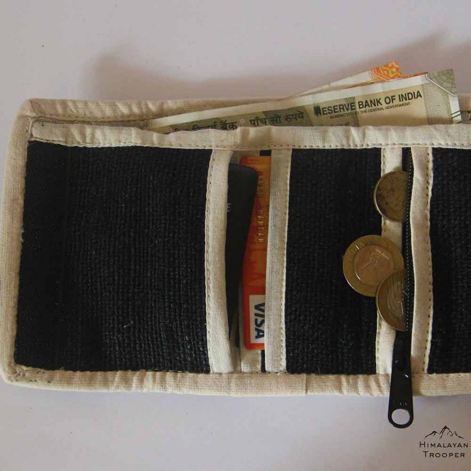 Himalayan Trooper Pure Hemp Wallet, Black on itsHemp