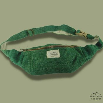 Himalayan Trooper Pure Hemp Waist Bag/Fanny Pack, green on itsHemp